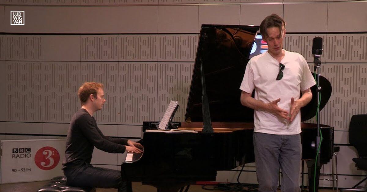 Tenor Ian Bostridge singing at the BBC.