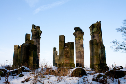 The temple ruins at Gopsall