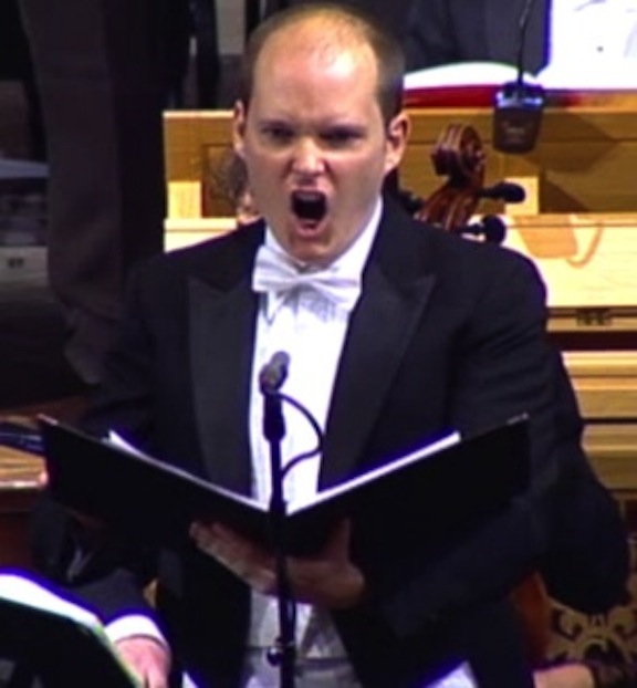 Toronto-based tenor Zach Finkelstein sings Messiah at Trinity Church, Wall Street in New York City on Dec. 9.