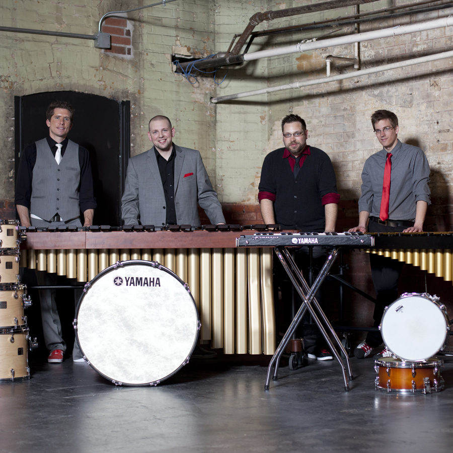 TorQ Percussion Quartet improvises at Gallery 345 on Thursday night.