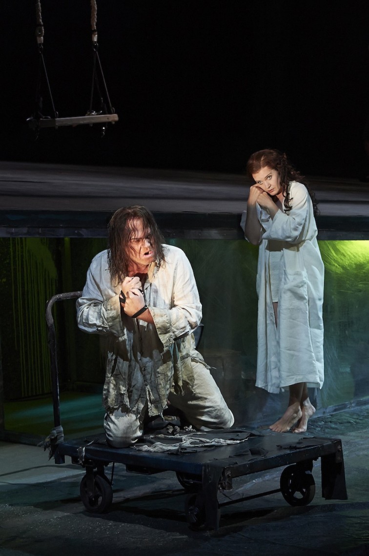 Martin Gantner as John the Baptist and Erika Sunnegardh as Salome in the Canadian Opera Company’s production of Salome (Michael Cooper photo).