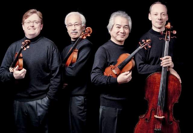 Martin Beaver, Kikuei Ikeda, Kazuhide Isomura and Clive Greensmith of the Tokyo String Quartet.