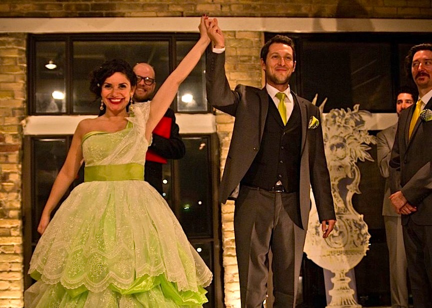 Miriam Khalil, Stephen Hegedus and other cast members of Figaro's Wedding (Roger Rousseau photo).
