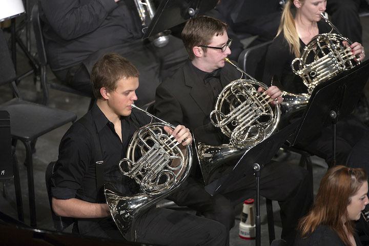 The University of Central Oklahoma Wind Symphony horns earlier this fall.