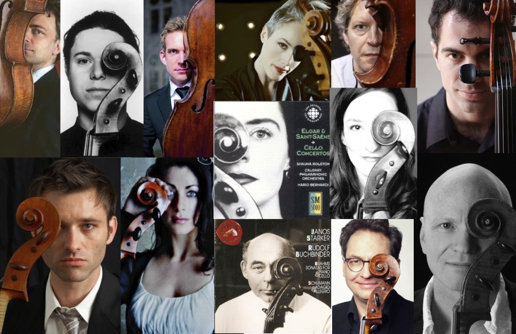A Collage of One-Eyed Cellists via http://cellobello.com/