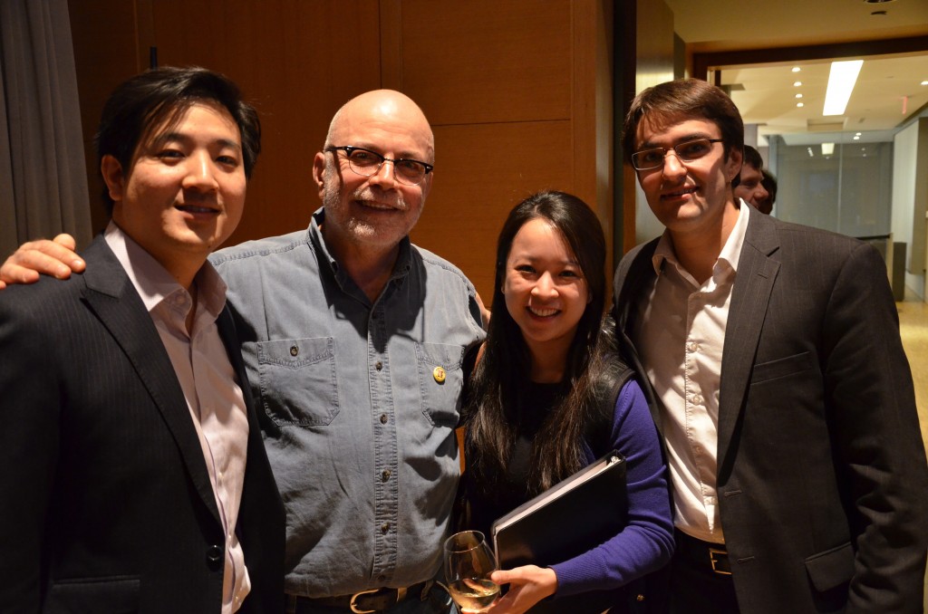 from L-R it’s Adrian Fung (cello), Christos Hatzis, Valerie Li (violin), and Timothy Kantor (violin)