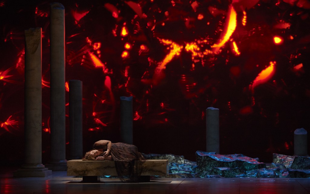 Alice Coote as Dejanira in the Canadian Opera Company production of Hercules, 2014. Conductor Harry Bicket, director Peter Sellars, set designer George Tsypin, costume designer Dunya Ramicova and lighting designer James F. Ingalls. Photo: Michael Cooper