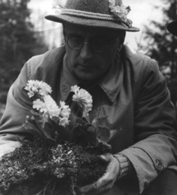 Anton Webern planting flowers