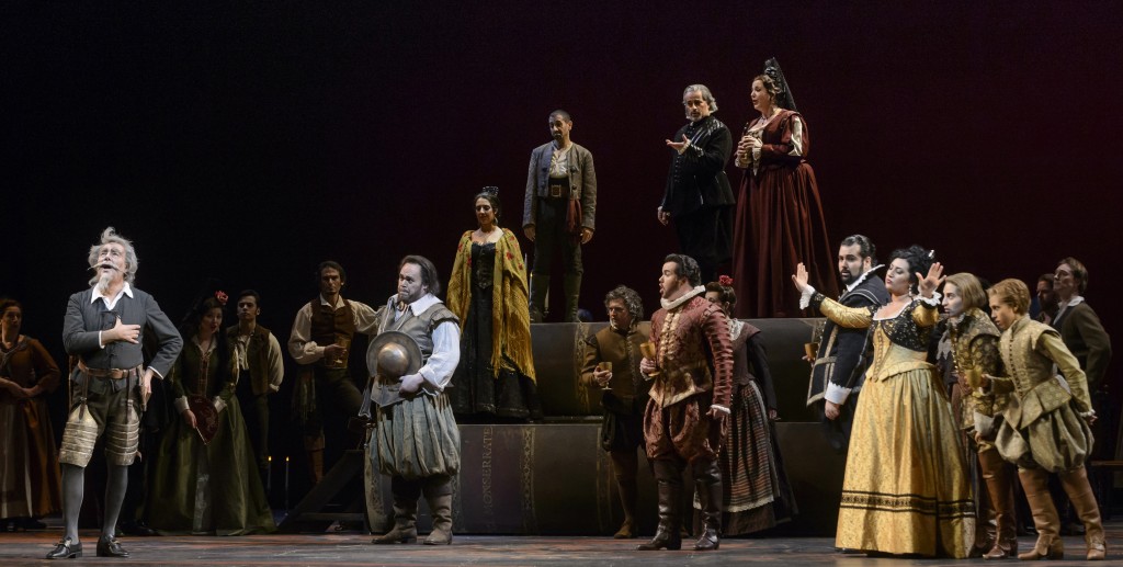 A scene from the Canadian Opera Company production of Don Quichotte, 2014. Conductors Johannes Debus and Derek Bate, director Linda Brovsky, set designer Donald Eastman, costume designer Christina Poddubiuk and lighting designer Connie Yun. Photo: Chris Hutcheson