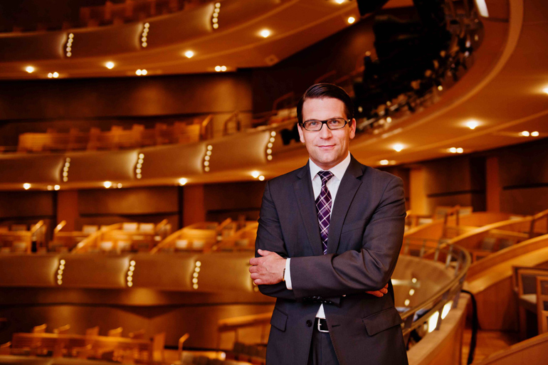 COC general director Alexander Neef in the R. Fraser Elliott Hall at Toronto's Four Seasons Centre for the Performing Arts Photo: Bo Huanga