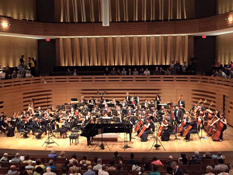 Youth Orchestra of the Americas with Carlos Miguel Prieto (conductor) Ingrid Fliter (piano) and Orchestre de la Francophonie, Tuesday, Koerner Hall. Photo: Michael Vincent