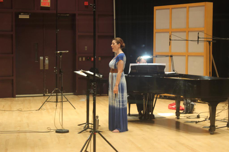 Mezzo-soprano Krisztina Szabo at the recording session.