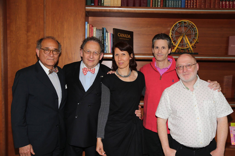 (L-R) Neil Levin of the Milken Archive of Jewish Music; Conductor Boris Brott; composer Ana Sokolović; conductor and composer Maestro Steven Mercurio; and composer Aaron Jay Kernis. Photo: Jean-Paul Desjardins