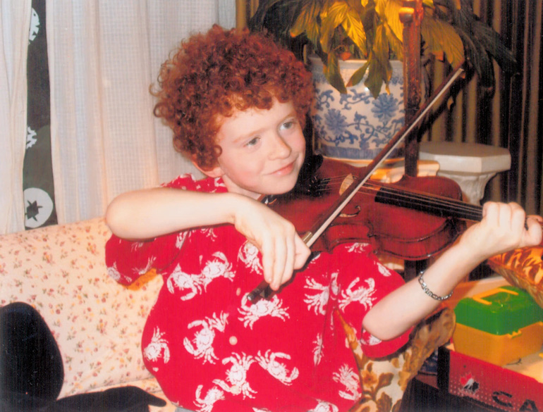 Fraser Alexander - son of violinist Ivan Alexander. Born deaf, Fraser received cochlear implants just before age 3, thanks to SickKids. He is now a happy 10 year-old who plays violin, piano.