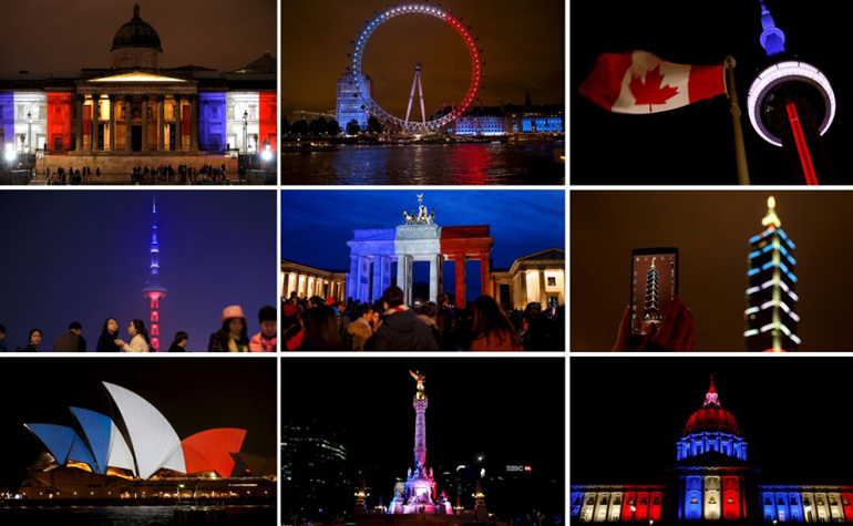 The world responds to the Paris Attack.