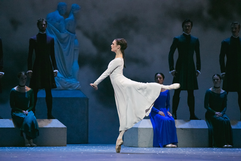 Jurgita Dronina with Artists of the Ballet in The Winter's Tale. Photo by Karolina Kuras (courtesy of The National Ballet of Canada)