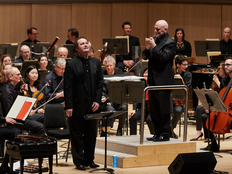 Russel Braun performs Brett Dean’s "Knocking at the Hellgate” at closing night of TSO's New Creations Festival. (Photo Credit: Malcolm Cook).