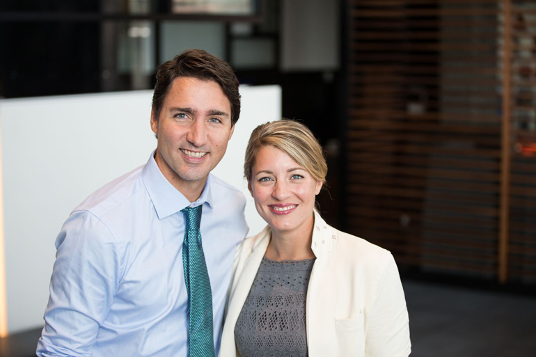 Canada's Federal Minister for Heritage Melanie Joly and Justin Trudeau, PM
