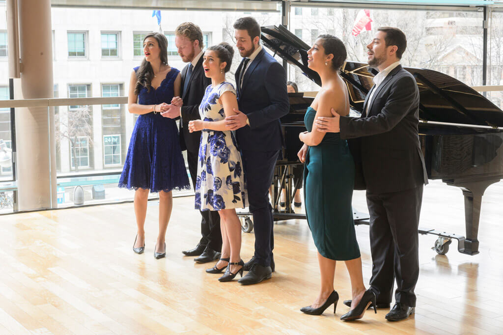 COC Collaborations: Alexandra Beley, Iain MacNeil, Magali Simard-Galdes, Pasquale D'Alessio, Cecile Muhire, Jean-Philippe Fortier-Lazure. (Photo: Chris Hutcheson)