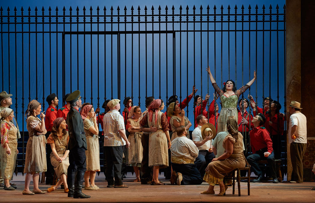 Anita Rachvelishvili as Carmen in the Canadian Opera Company production of Carmen, 2016, (Photo: Michael Cooper)