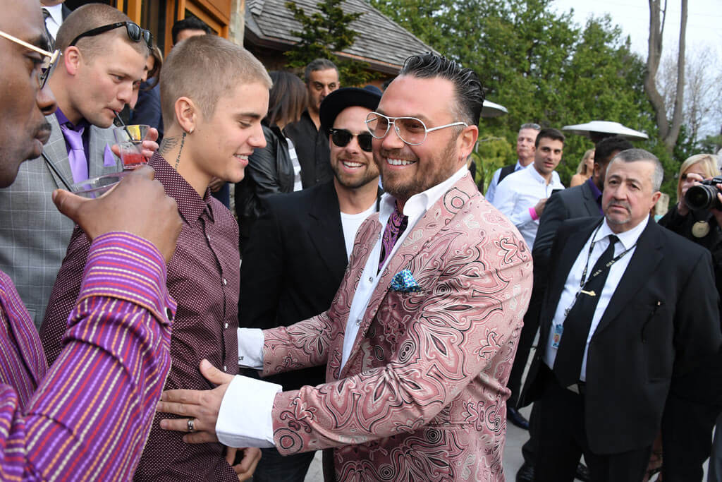 Justin Bieber and host Andy Curnew
