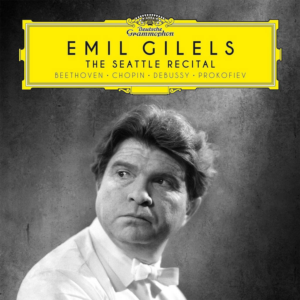 Emil Gilels: the Seattle Recital. Beethoven: Piano Sonata Op. 53 “Waldstein”. Prokofiev: Piano Sonata No. 3 Op. 28. Prokofiev: Visions fugitives Op. 22 (excerpts) Debussy: Images I. Ravel: Alborada del gracioso. Recorded live in the Seattle Opera House, December 6, 1964. DG  479 6288. Total Time: 74:47.