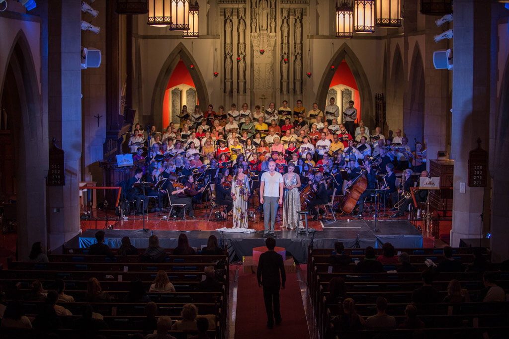 Pax Christi Chorale with orchestra and soloists perform Mendelssohn's iconic Elijah with Stephanie Martin, conductor. (Photo: Dahlia Katz)