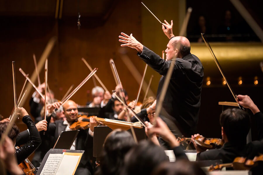 Jaap van Zweden conducts the New York Philharmonic at David Geffen Hall. (Photo: Chris Lee)