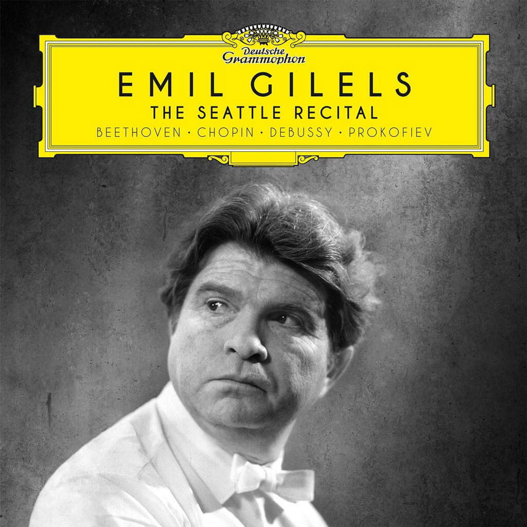 EMIL GILELS: THE SEATTLE RECITAL. Beethoven: Piano Sonata Op. 53 “Waldstein. Prokofiev: Piano Sonata No. 3 Op. 28. Prokofiev: Visions fugitives Op. 22 (excerpts)Debussy: Images I. Ravel: Alborada del gracioso. Recorded live in the Seattle Opera House, December 6, 1964. DG  479 6288. Total Time: 74:47.