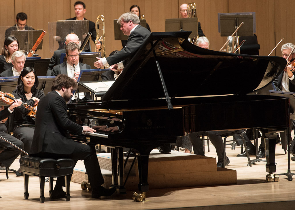 Pianist Lukas Geniušas and guest-conductor John Storgårds with the TSO (Photo: Jag Gundu)