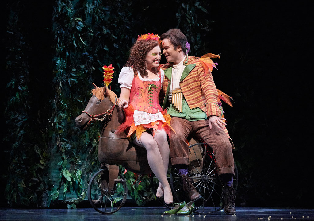 The Magic Flute, Joshua Hopkins (Papageno) and Jacqueline Woodley (Papagena), COC. (Photo: Michael Cooper)