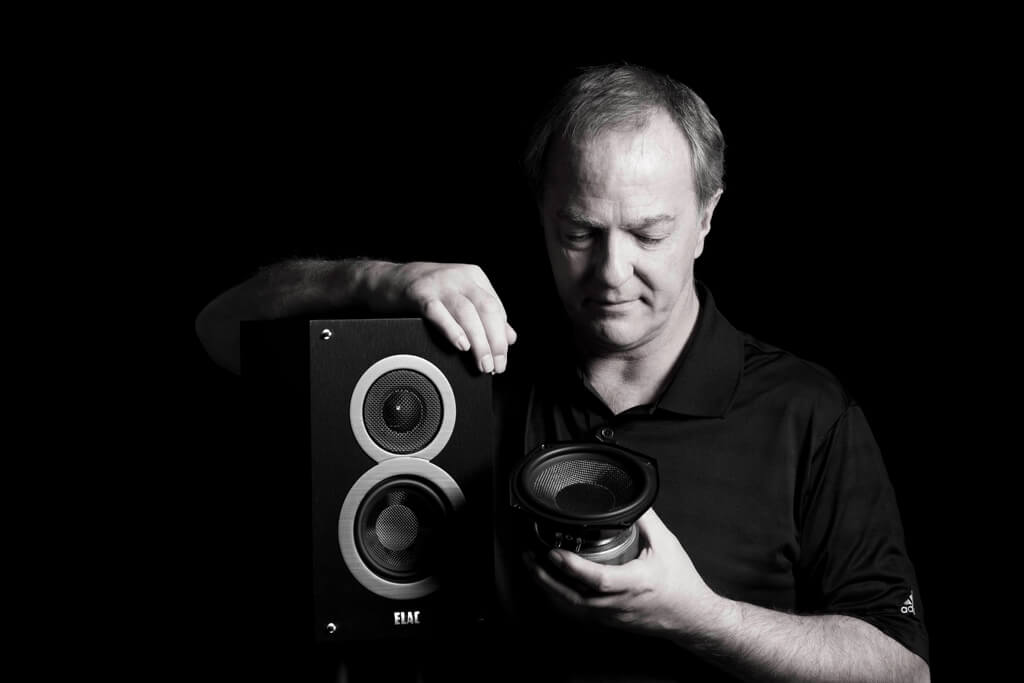 ​​Elac’s Andrew Jones and his Debut loudspeaker.