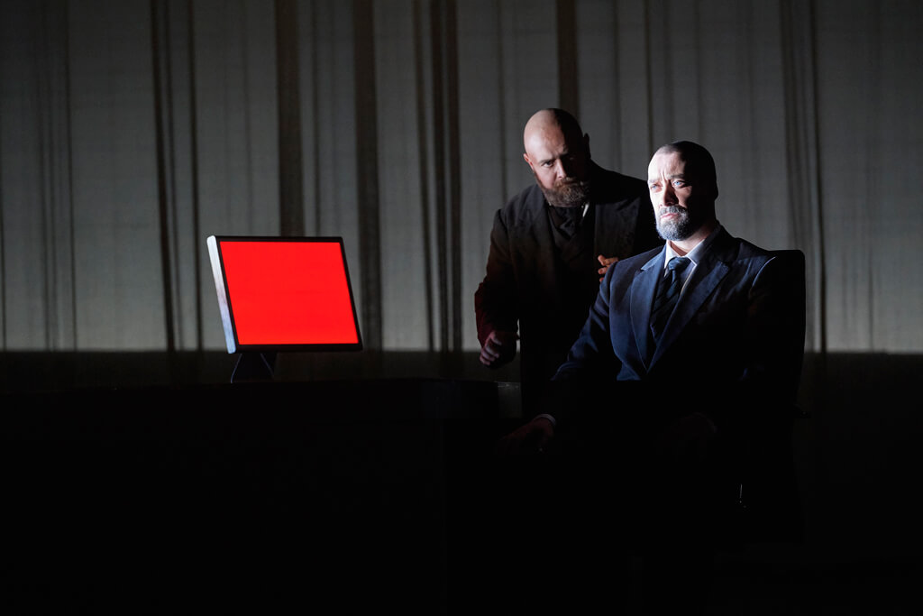 (l-r) Robert Pomakov as Alberich and Ain Anger as Hagen in the Canadian Opera Company’s production of Götterdämmerung, 2017 (Photo: Michael Cooper)
