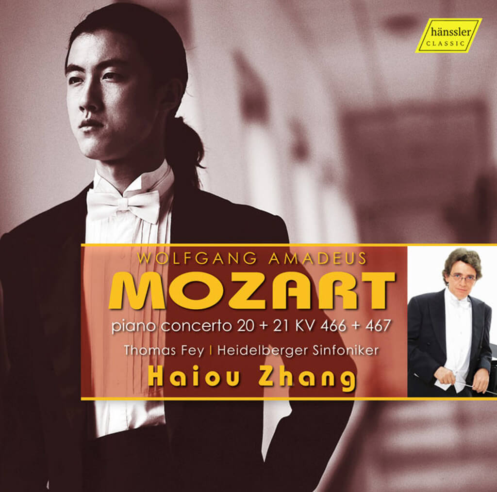 Mozart: Piano Concertos Nos 20 & 21. Pianist Haiou Zhang with the Heidelberg Sinfoniker conducted by Thomas Frey.  Haenssler Classics. Total time: 53 minutes