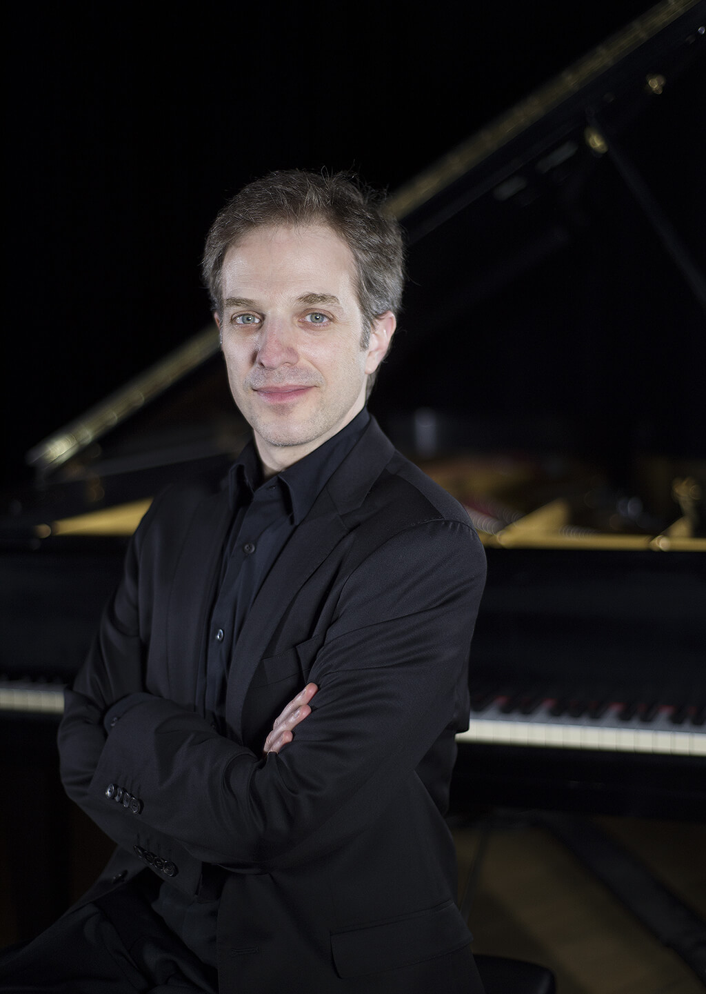 Stéphane Aubin, directeur musical du spectacle Les Quatre Saisons d'André Gagnon. (Crédit: Pascal Milette)