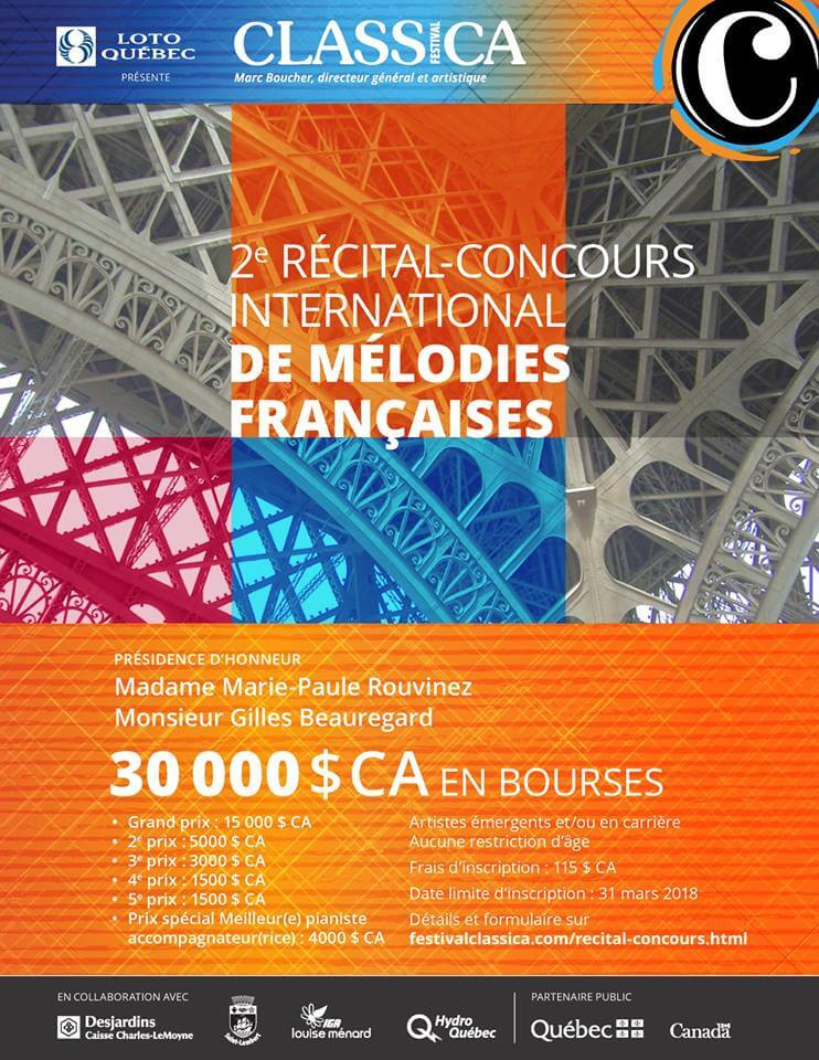 Récital-Concours International de mélodies françaises du Festival Classica.