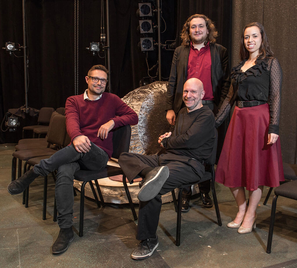 Oriol Thomas, Jean-François Rivest, Emmanuel Hasler et Lila Duffy. (Photo: Courtoisie de l'UdeM, Amélie Philibert). 