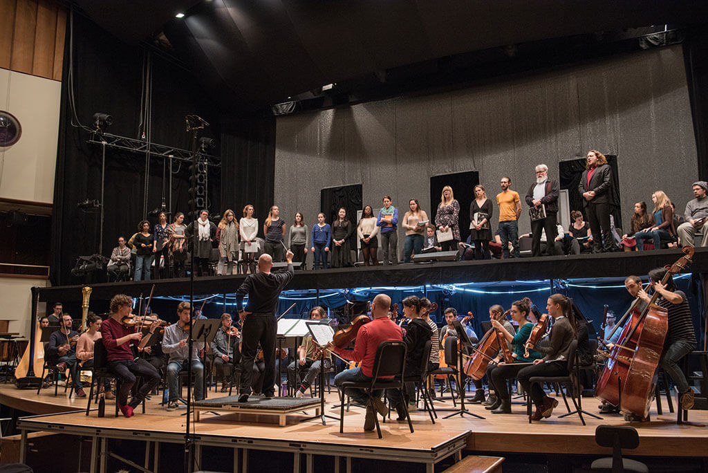 Les étudiants de la Faculté de musique de l'UdM en répétition pour le Songe d'une nuit d'été. (Photo: Courtoisie UdM-Amélie Philibert)
