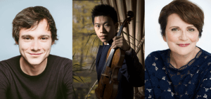 Nicolas Ellis, Kerson Leong et Marie-Thérèse Fortin. (Photos: courtoisie du Concours de musique du Canada-Canimex)