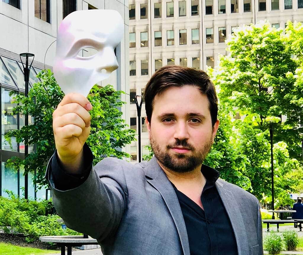 Hugo Laporte tiendra le rôle-titre dans Le Fantôme de l'opéra au Monument-national, les 13 et 14 juillet 2018. (Crédit: Alexis Pitkevicht)