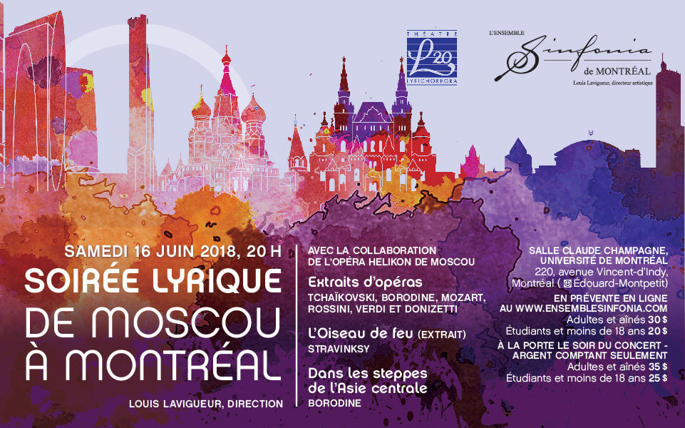 La Soirée lyrique De Moscou à Montréal aura lieu le 16 juin à la salle Claude-Champagne