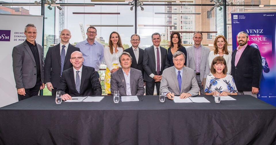 À l'arrière : Bernard Leblanc, Denys Derome, Marc Béliveau, Catherine Ferland Trudel, Jean Gaudreault, Michel Hamelin, Marie-André Chevrette, Sébastien Almon, Marie-Josée Desrochers, Pascal Rochefort, Hugues Tremblay, À l'avant : Edward Wingell, Luc Fortin, Lucien Bouchard et Madeleine Careau. (Photo: courtoisie de l'OSM)