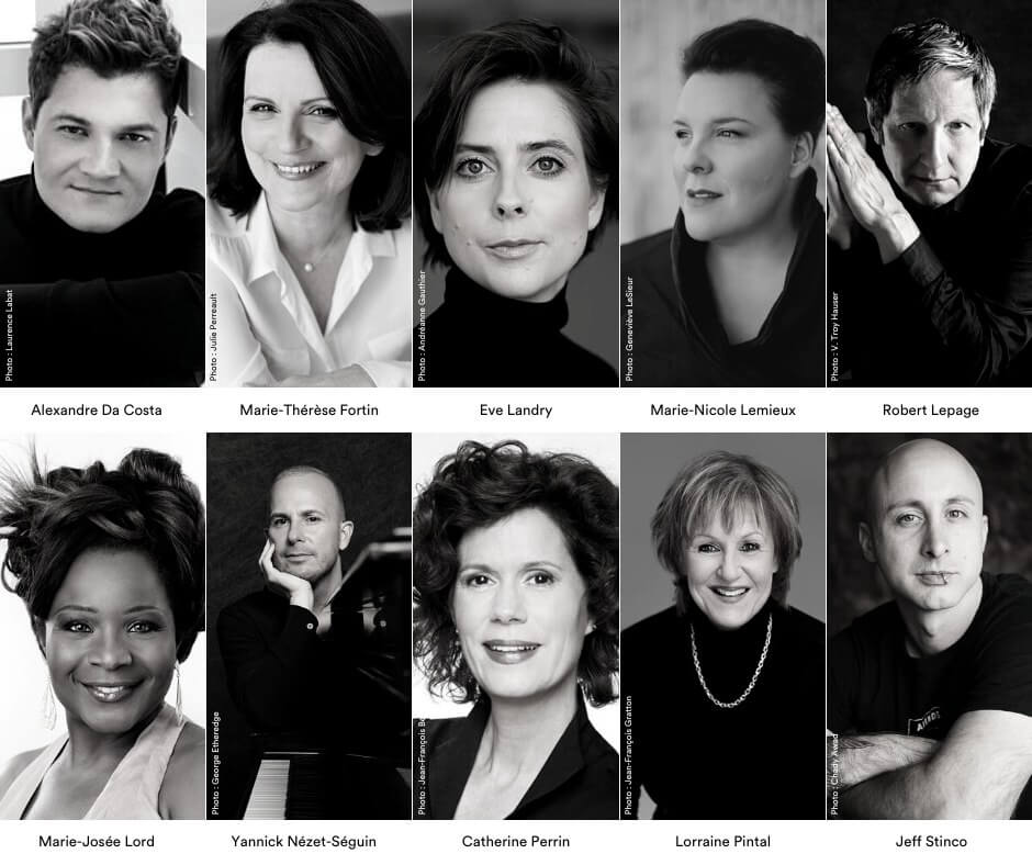 Les 10 membres du nouveau Cercle d'honneur et de rayonnement du Conservatoire de musique et d'art dramatique du Québec. (Photos: courtoisie du CMADQ)
