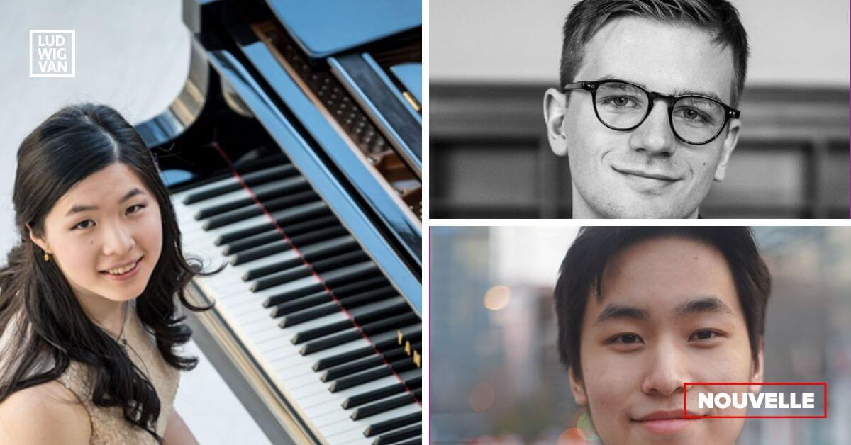 Linda Ruan, Jean-Christophe Mélançon et Joshua Wong sont parmi les demi-finalistes du Concours OSM 2022, qui sera consacré au piano. (Photos: courtoisie)