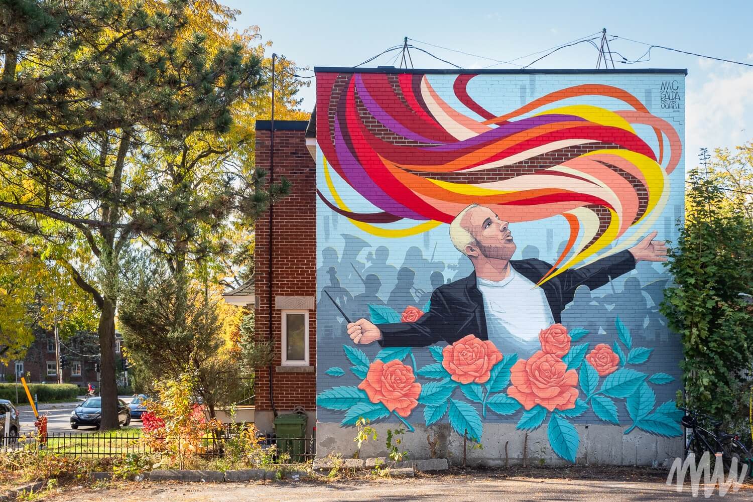 La murale en hommage à Yannick Nézet-Séguin est situé rue Berri, dans Ahuntsic-Cartierville. (Photo: Olivier Bousquet)