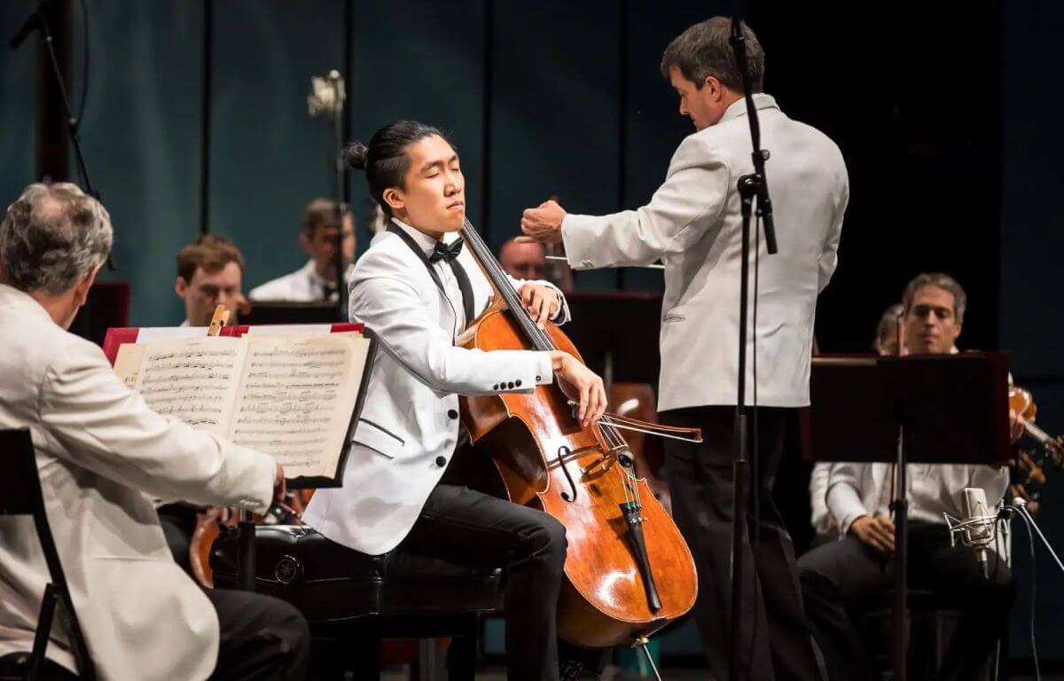 Bryan Cheng en concert avec l'Orchestre symphonique de Montréal au Festival de Lanaudière, en 2021 (Photo: Agence BigJaw)