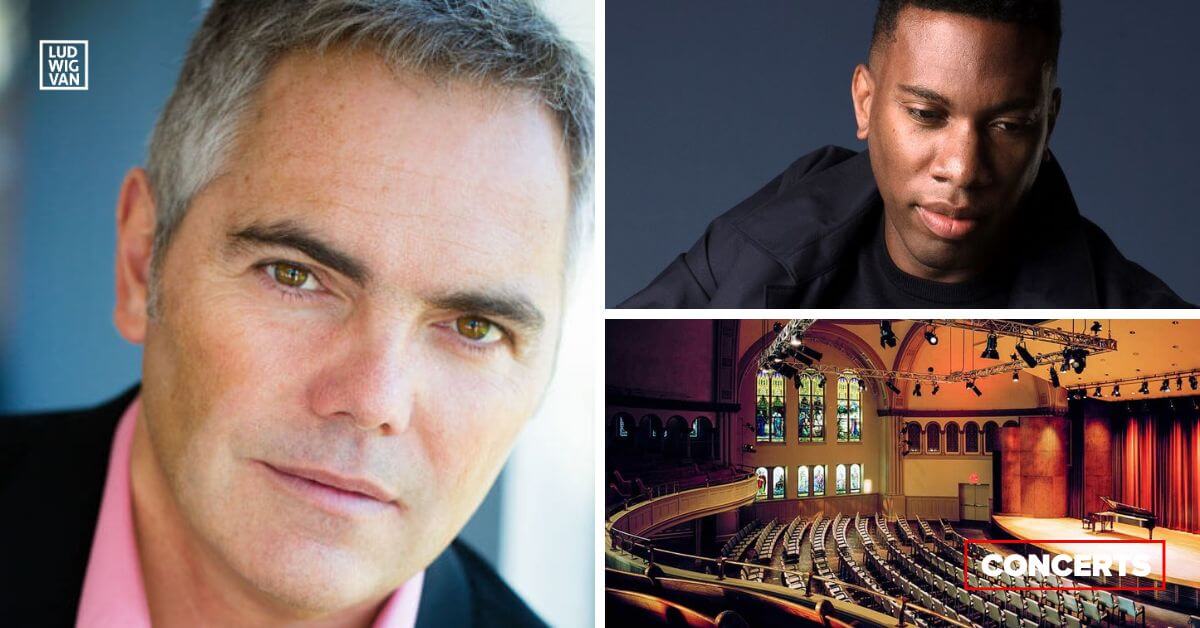 Marc Boucher, baryton (Photo: courtoisie); Roderick Cox, chef d'orchestre (Photo: courtoisie); Salle Bourgie (Photo: Bernard Fugère)