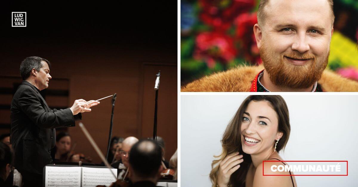 Jacques Lacombe, directeur artistique de l'OCM (Photo: Brent Callis); Yuri Konevych, ténor (Photo: courtoisie); Martina Myskohlid, mezzo-soprano (Photo: courtoisie)