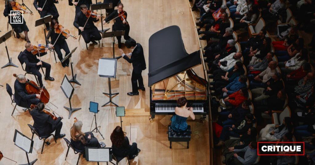 La pianiste Élisabeth Pion et l'Orchestre métropolitain dans le Concerto pour piano de Lucija Garuta. (Photo : François Goupil - Orchestre métropolitain)