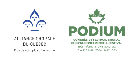 logo Alliance chorale du Québec et Podium